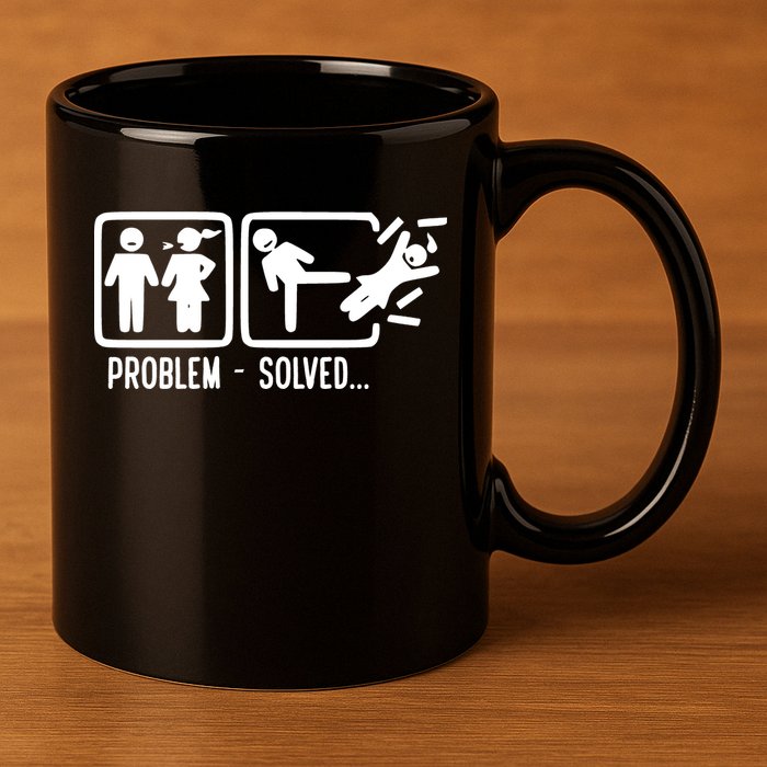 Divorce Problem Solved Funny Break Up 11oz C Handle Ceramic Mug
