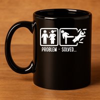 Divorce Problem Solved Funny Break Up 11oz C Handle Ceramic Mug