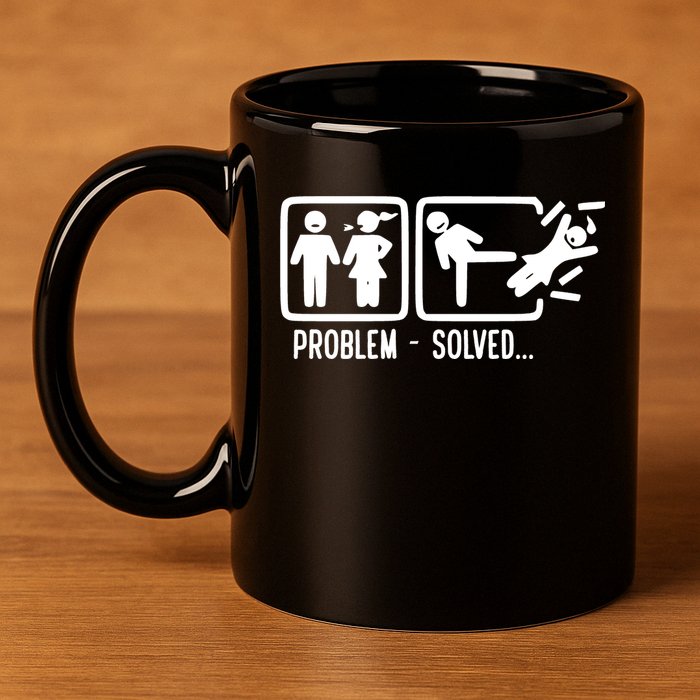 Divorce Problem Solved Funny Break Up 11oz C Handle Ceramic Mug