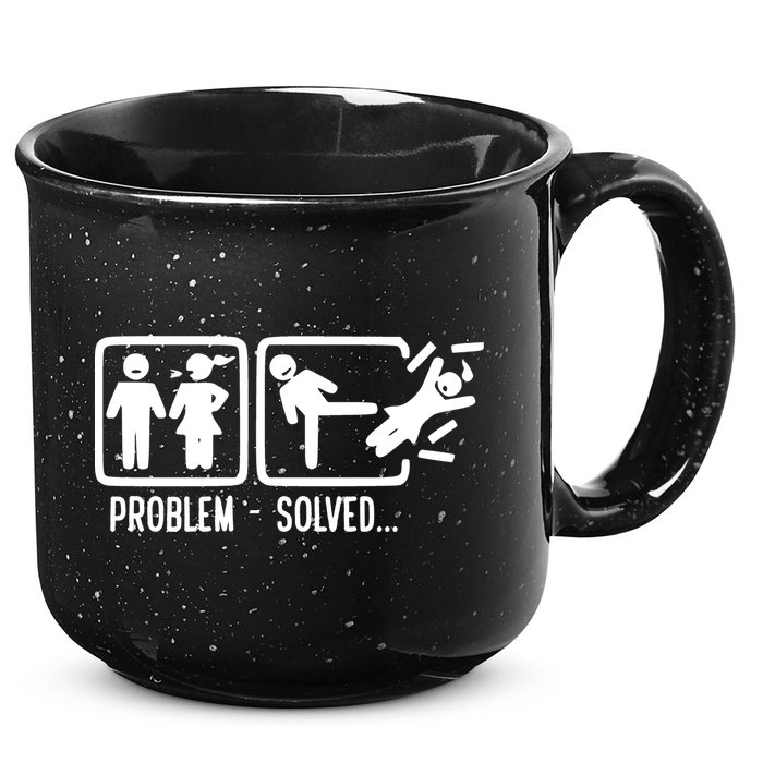 Divorce Problem Solved Funny Break Up 15oz Campfire Ceramic Mug