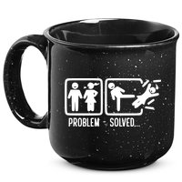 Divorce Problem Solved Funny Break Up 15oz Campfire Ceramic Mug
