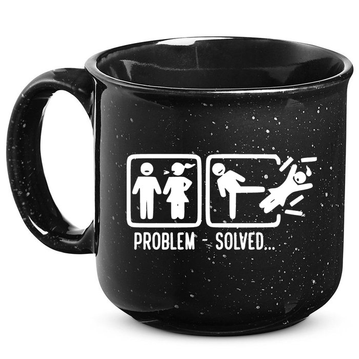 Divorce Problem Solved Funny Break Up 15oz Campfire Ceramic Mug