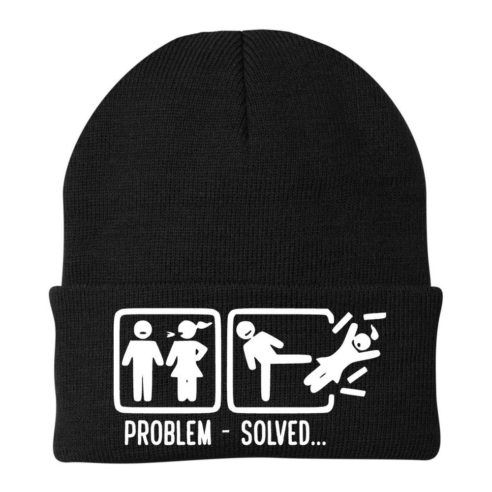 Divorce Problem Solved Funny Break Up Beanie