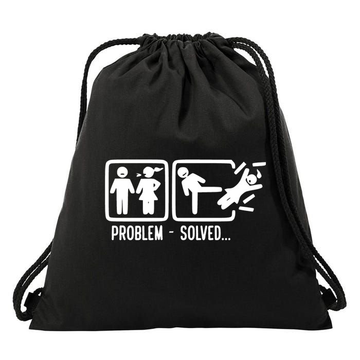 Divorce Problem Solved Funny Break Up Drawstring Bag
