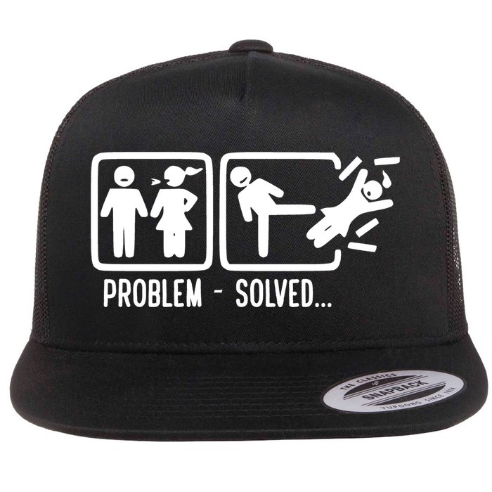 Divorce Problem Solved Funny Break Up Flatbill Hat