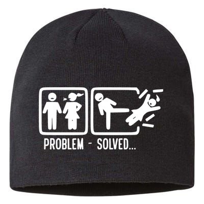 Divorce Problem Solved Funny Break Up Sustainable Beanie