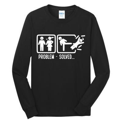 Divorce Problem Solved Funny Break Up Tall Long Sleeve T-Shirt
