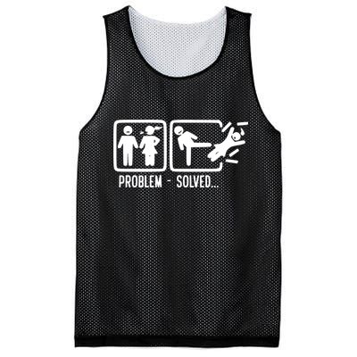 Divorce Problem Solved Funny Break Up Mesh Reversible Basketball Jersey Tank