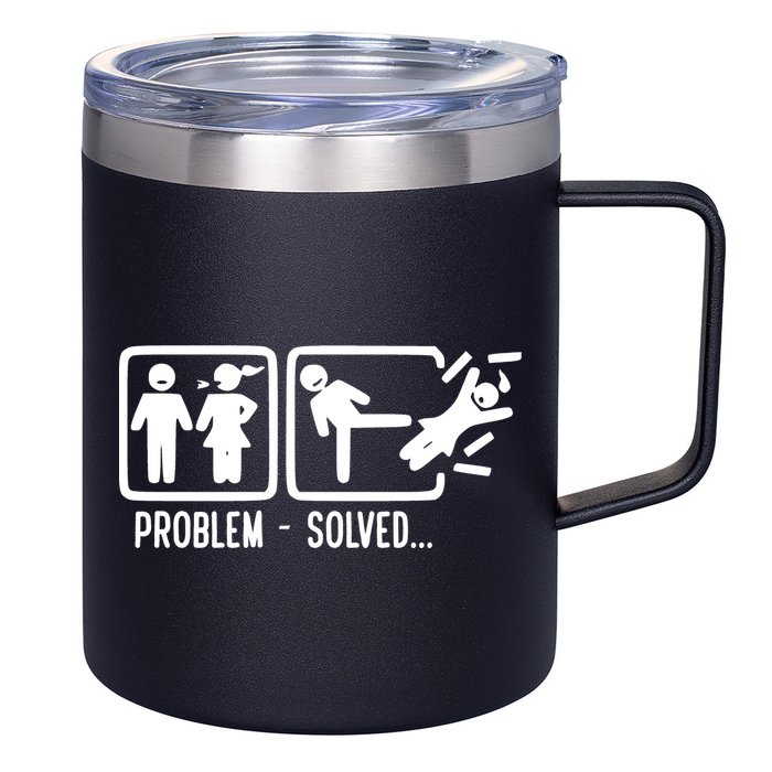 Divorce Problem Solved Funny Break Up 12oz Stainless Steel Coffee Mug