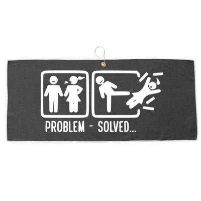 Divorce Problem Solved Funny Break Up Large Microfiber Waffle Golf Towel