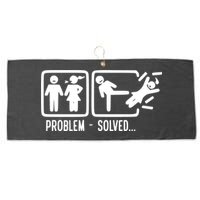 Divorce Problem Solved Funny Break Up Large Microfiber Waffle Golf Towel
