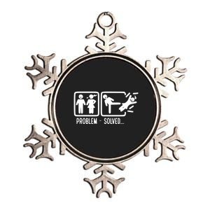 Divorce Problem Solved Funny Break Up Metallic Star Ornament