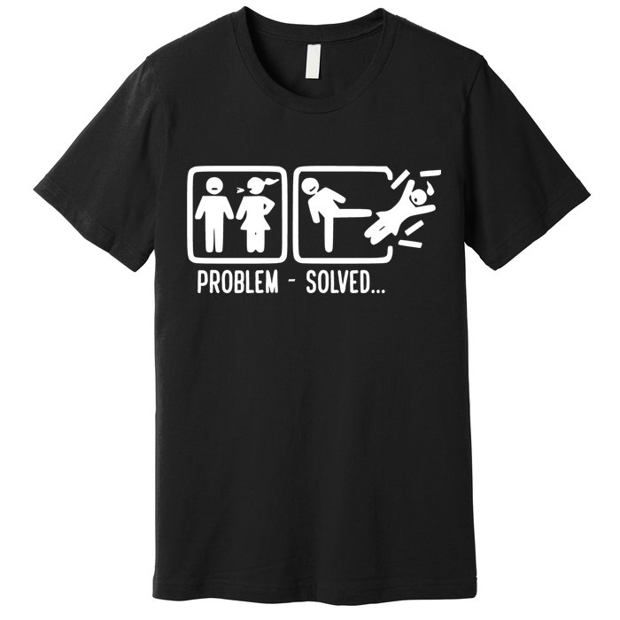Divorce Problem Solved Funny Break Up Premium T-Shirt