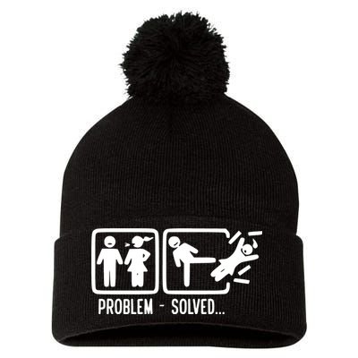 Divorce Problem Solved Funny Break Up Pom Pom 12in Knit Beanie