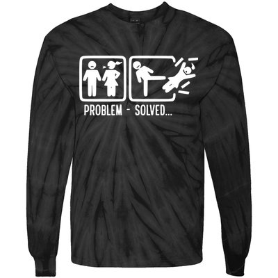 Divorce Problem Solved Funny Break Up Tie-Dye Long Sleeve Shirt