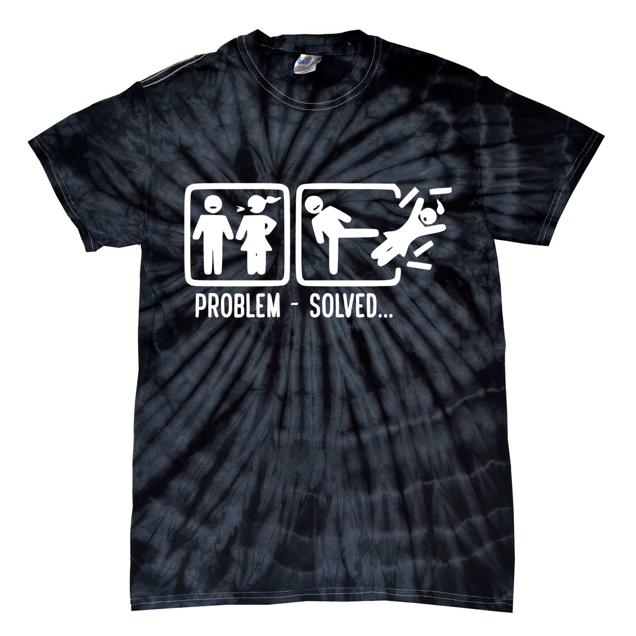 Divorce Problem Solved Funny Break Up Tie-Dye T-Shirt