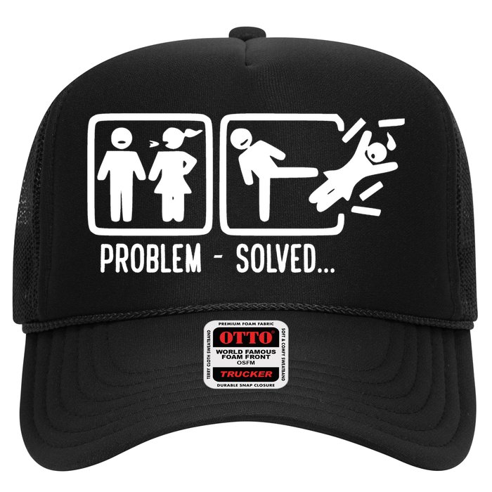 Divorce Problem Solved Funny Break Up Trucker Hat
