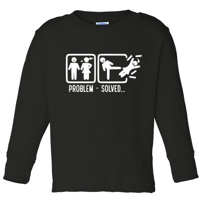 Divorce Problem Solved Funny Break Up Toddler Long Sleeve Shirt