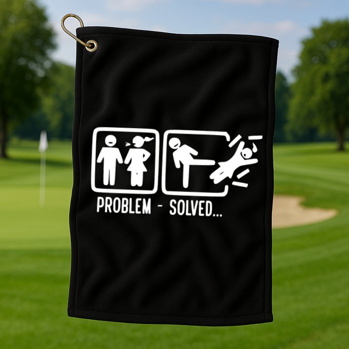 Divorce Problem Solved Funny Break Up Golf Towel