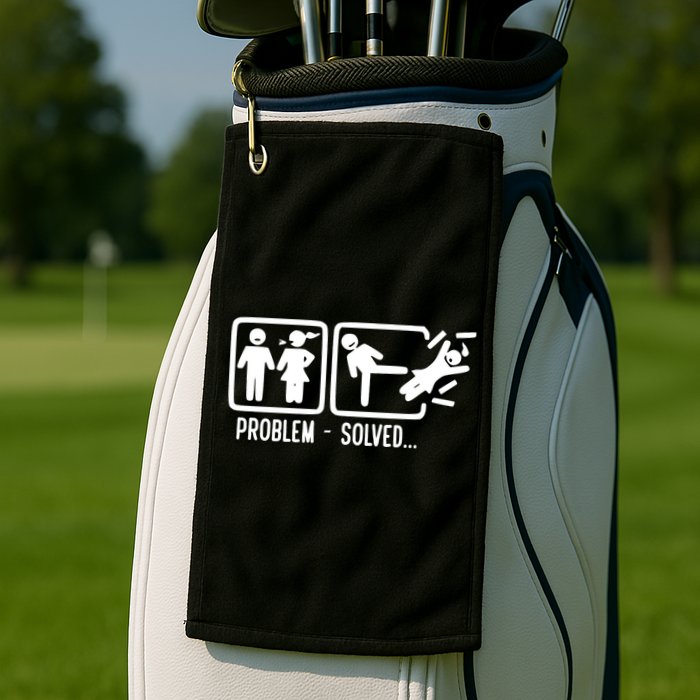 Divorce Problem Solved Funny Break Up Golf Towel