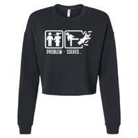 Divorce Problem Solved Funny Break Up Cropped Pullover Crew