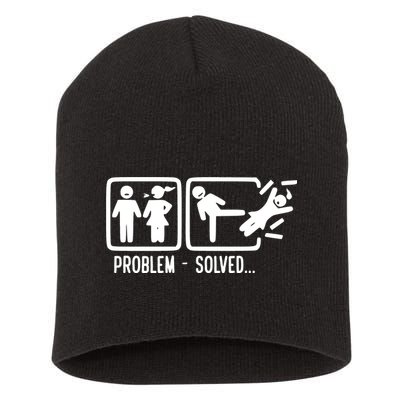 Divorce Problem Solved Funny Break Up Short Acrylic Beanie
