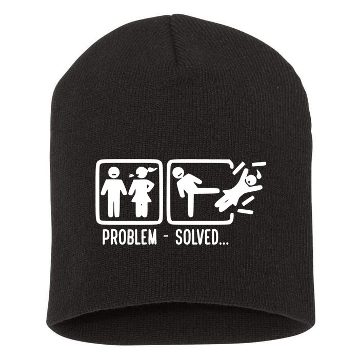 Divorce Problem Solved Funny Break Up Short Acrylic Beanie
