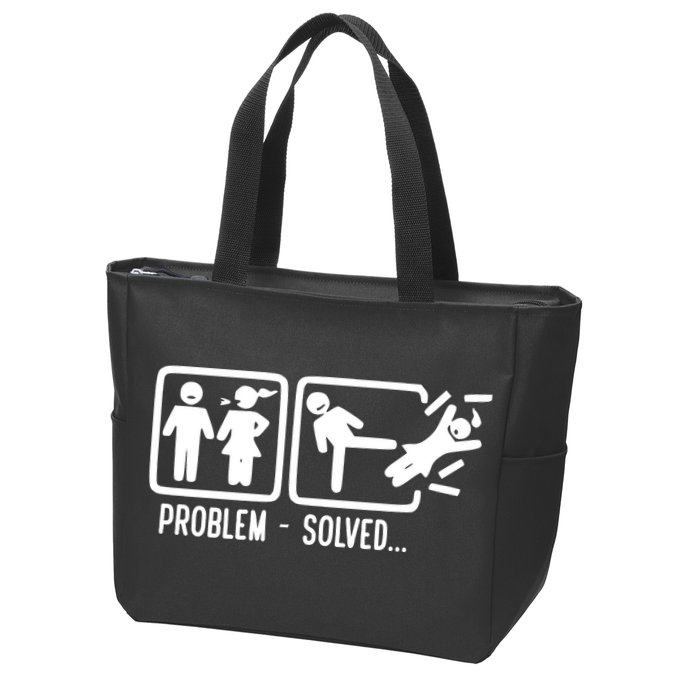 Divorce Problem Solved Funny Break Up Zip Tote Bag