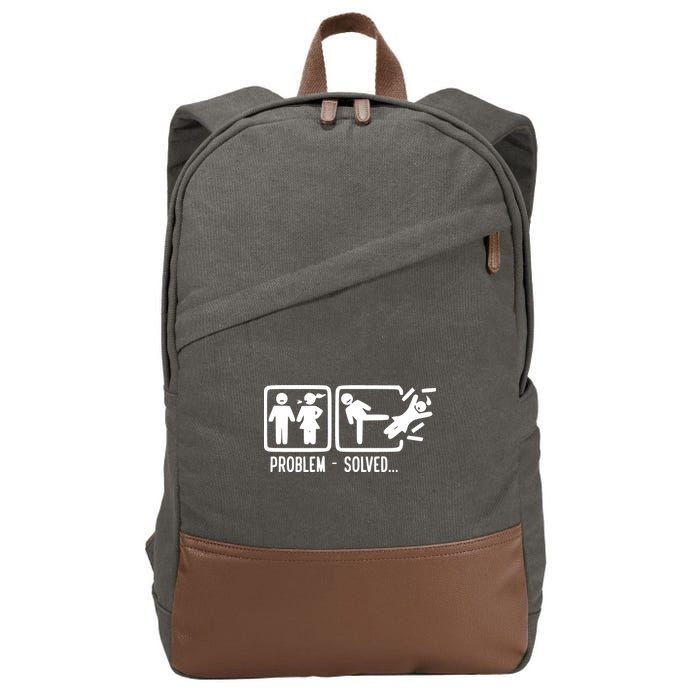Divorce Problem Solved Funny Break Up Cotton Canvas Backpack