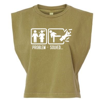 Divorce Problem Solved Funny Break Up Garment-Dyed Women's Muscle Tee