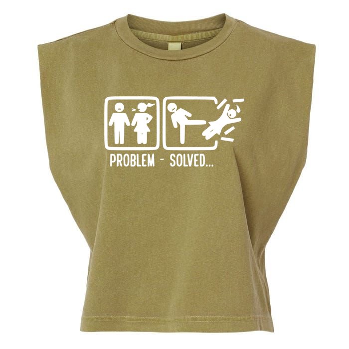 Divorce Problem Solved Funny Break Up Garment-Dyed Women's Muscle Tee