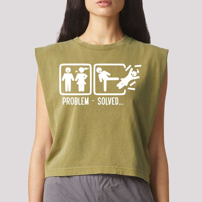 Divorce Problem Solved Funny Break Up Garment-Dyed Women's Muscle Tee