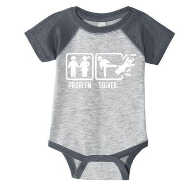 Divorce Problem Solved Funny Break Up Infant Baby Jersey Bodysuit