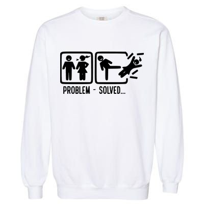 Divorce Problem Solved Funny Break Up Garment-Dyed Sweatshirt