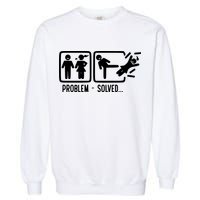 Divorce Problem Solved Funny Break Up Garment-Dyed Sweatshirt