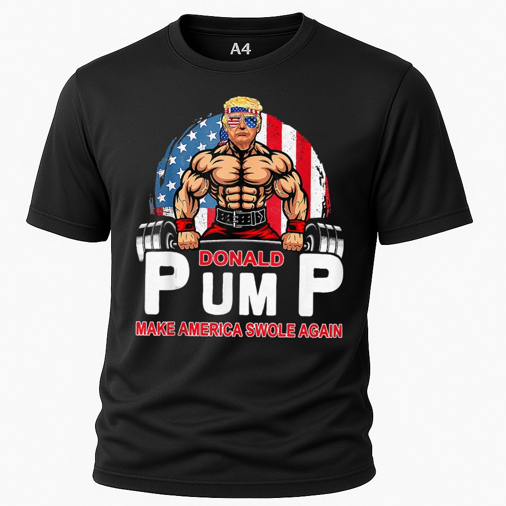 Donald Pump Swole America Again Gym Fitness Cooling Performance Crew T-Shirt