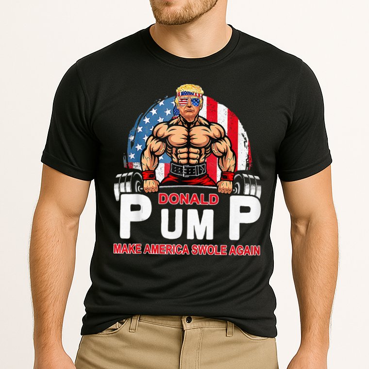 Donald Pump Swole America Again Gym Fitness Cooling Performance Crew T-Shirt