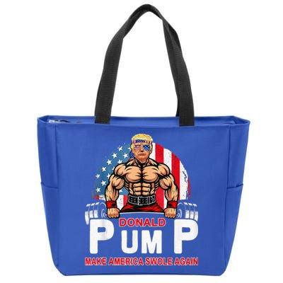 Donald Pump Swole America Again Gym Fitness Zip Tote Bag