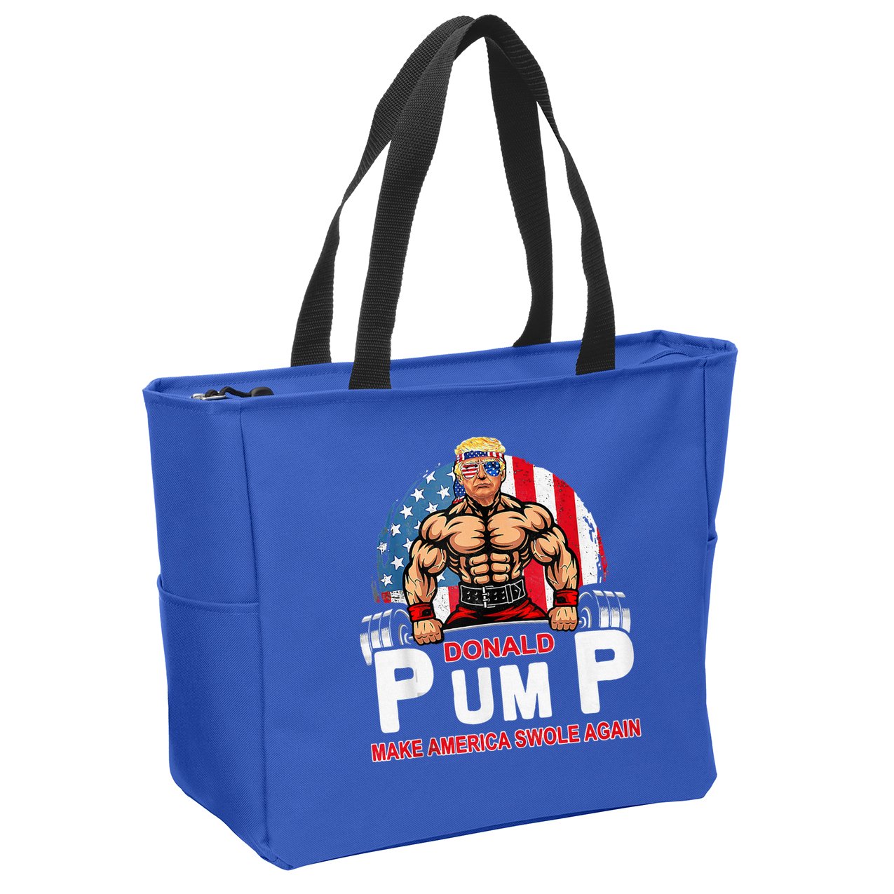 Donald Pump Swole America Again Gym Fitness Zip Tote Bag