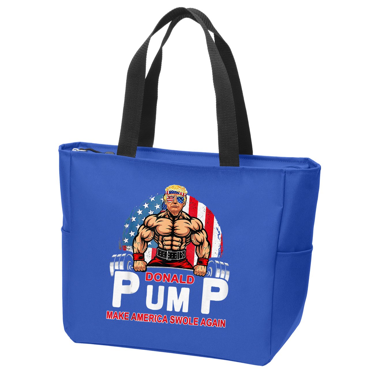 Donald Pump Swole America Again Gym Fitness Zip Tote Bag