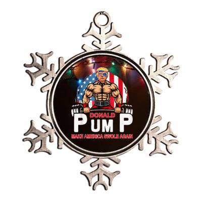 Donald Pump Swole America Again Gym Fitness Metallic Star Ornament