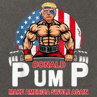 Donald Pump Swole America Again Gym Fitness Cotton Canvas Backpack