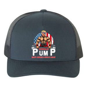 Donald Pump Swole America Again Gym Fitness Yupoong Adult 5-Panel Trucker Hat