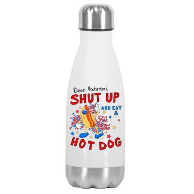 Dear Protesters Shut Up And Eat A Hot Dog Stainless Steel Insulated Water Bottle