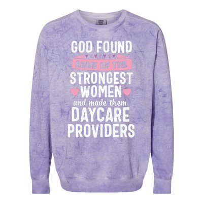 Daycare Provider Strongest Women Childcare Appreciation Colorblast Crewneck Sweatshirt