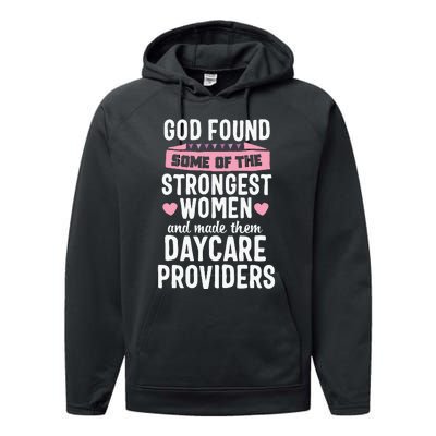 Daycare Provider Strongest Women Childcare Appreciation Performance Fleece Hoodie