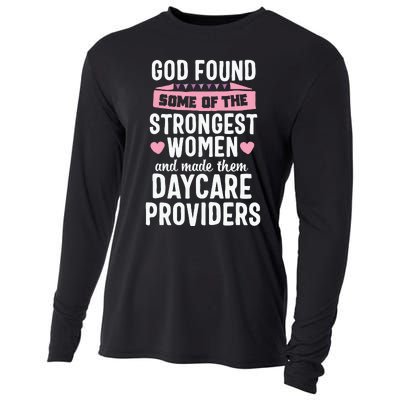 Daycare Provider Strongest Women Childcare Appreciation Cooling Performance Long Sleeve Crew