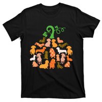 Dachshund Pumpkin Shape Plaid Leopard Dog Autumn Halloween T-Shirt