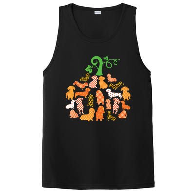 Dachshund Pumpkin Shape Plaid Leopard Dog Autumn Halloween PosiCharge Competitor Tank