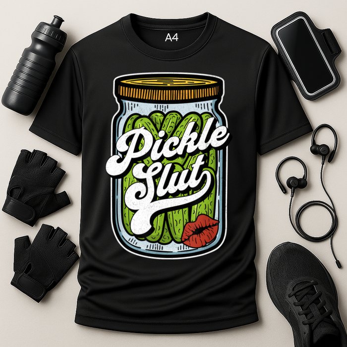 Dill Pickle Slut Funny Rude Humor Pickle Lover Jar Retro Cooling Performance Crew T-Shirt